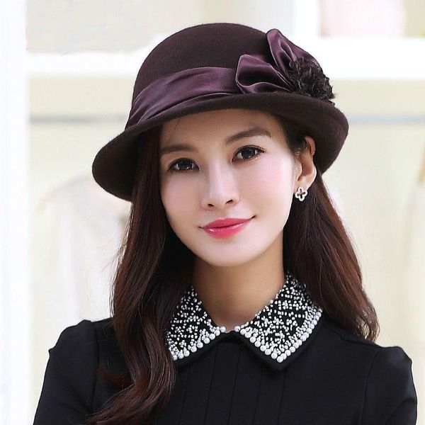 stingy brim hats beckyruiwu mother gift female banquet wedding headwear party large flower felt cloche cap women pure wool fedor, Blue;gray
stingy brim hats beckyruiwu mother gift female banquet wedding headwear party large flower felt cloche cap women pure wool fedor, Blue;gray