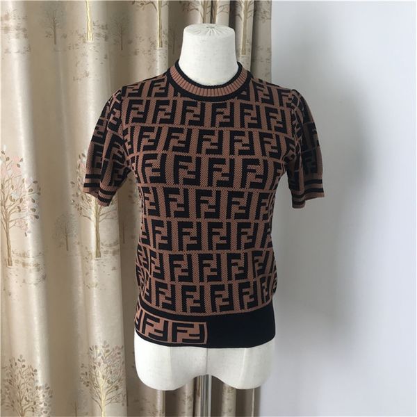 spring and summer new short sleeve round neck jacquard sweater pullover elastic thin women's top, White
spring and summer new short sleeve round neck jacquard sweater pullover elastic thin women's top, White
