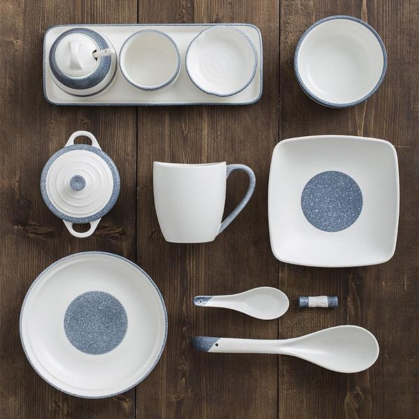 bowls household and plates set japanese style ceramic blue rim tableware combination nordic soup bowl dinner eco-friendly
bowls household and plates set japanese style ceramic blue rim tableware combination nordic soup bowl dinner eco-friendly