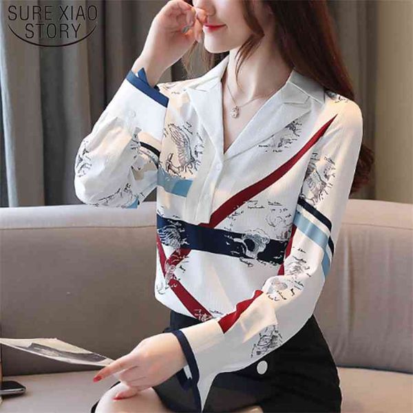 print long sleeve korean fashion clothing women v-neck chiffon blouse and elegant 6319 50 210506, White
print long sleeve korean fashion clothing women v-neck chiffon blouse and elegant 6319 50 210506, White