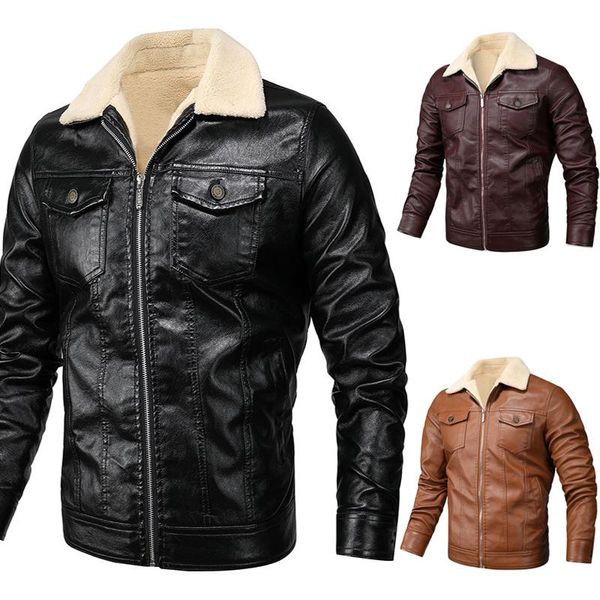 winter ly fashion leather jacket men velvet parka fur collar windproof warm bomber biker chaqueta hombre men's & faux, Black
winter ly fashion leather jacket men velvet parka fur collar windproof warm bomber biker chaqueta hombre men's & faux, Black