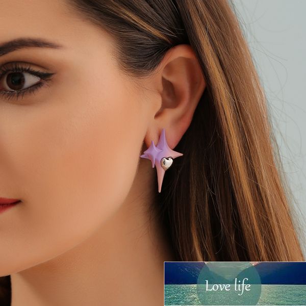 creative star heart earrings fashion purple pink gradient stars stud earrings for women earing jewelry cool earings brincos  factory price e, Golden;silver
creative star heart earrings fashion purple pink gradient stars stud earrings for women earing jewelry cool earings brincos  factory price e, Golden;silver