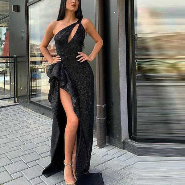 women high split dresses waist dress one shoulder sequined sleeveless black party dress_qu, Black;gray
women high split dresses waist dress one shoulder sequined sleeveless black party dress_qu, Black;gray