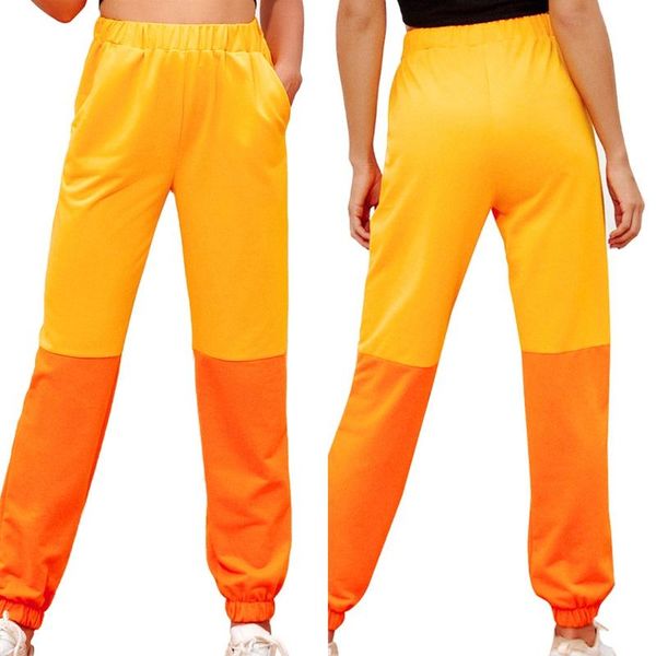 women's pants & capris yellow and orange two tone high waist joggers women autumn elastic pockets casual sweatpants, Black;white
women's pants & capris yellow and orange two tone high waist joggers women autumn elastic pockets casual sweatpants, Black;white