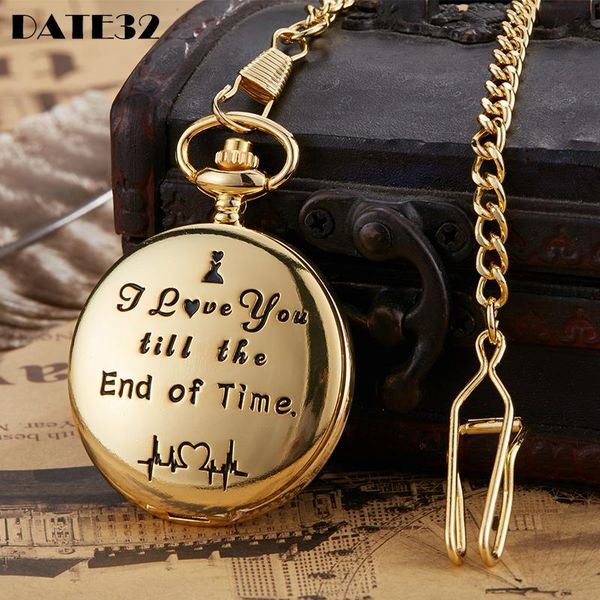 pocket watches endless i love you pendant quartz watch luxury gold sliver fob chain clock for men women birthday valentine's day gift, Slivery;golden
pocket watches endless i love you pendant quartz watch luxury gold sliver fob chain clock for men women birthday valentine's day gift, Slivery;golden
