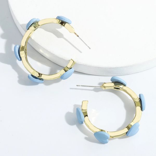 ashion colorful heart-shaped geometric circle hoop earrings for women retro gold color metal c-shaped earring jewelry, Golden;silver
ashion colorful heart-shaped geometric circle hoop earrings for women retro gold color metal c-shaped earring jewelry, Golden;silver