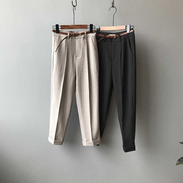 style suit pants retro casual nine-point trousers curled small female korean version of the british straight loose 210527, Black;white
style suit pants retro casual nine-point trousers curled small female korean version of the british straight loose 210527, Black;white