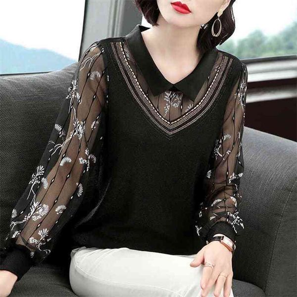 women spring autumn style mesh lace blouses shirts lady casual long sleeve peter pan collar patchwork blusas zz0656 210401, White
women spring autumn style mesh lace blouses shirts lady casual long sleeve peter pan collar patchwork blusas zz0656 210401, White