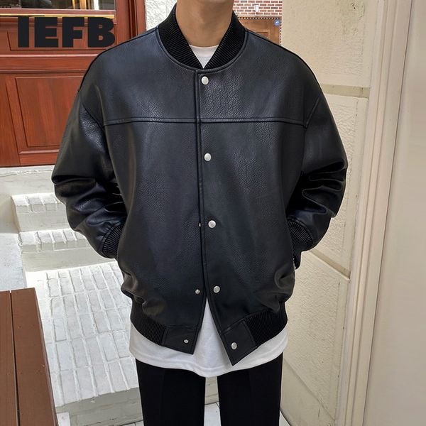 iefb men's spring single breast coat american locomotive pilot pu leather jacket korean trend loose black baseball jacket 9y5918 210524
iefb men's spring single breast coat american locomotive pilot pu leather jacket korean trend loose black baseball jacket 9y5918 210524