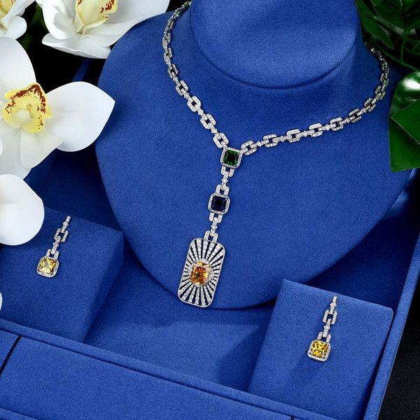 earrings & necklace be 8 luxury multicolor crystal cz stone jewelry sets for women bride set wedding dress accessories wholesale price s505, Silver
earrings & necklace be 8 luxury multicolor crystal cz stone jewelry sets for women bride set wedding dress accessories wholesale price s505, Silver