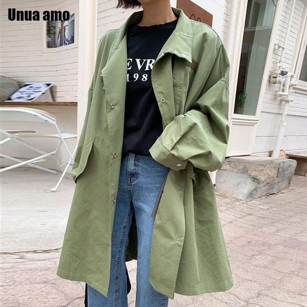 women's trench coats unua amo 2021 autumn casual oversized windbreaker korean style army green cargo outwear stand collar long coat, Tan;black
women's trench coats unua amo 2021 autumn casual oversized windbreaker korean style army green cargo outwear stand collar long coat, Tan;black