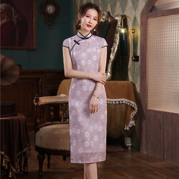 ethnic clothing women elegant mandarin collar slim qipao chinese traditional dress high split mid-length cheongsam, Red
ethnic clothing women elegant mandarin collar slim qipao chinese traditional dress high split mid-length cheongsam, Red