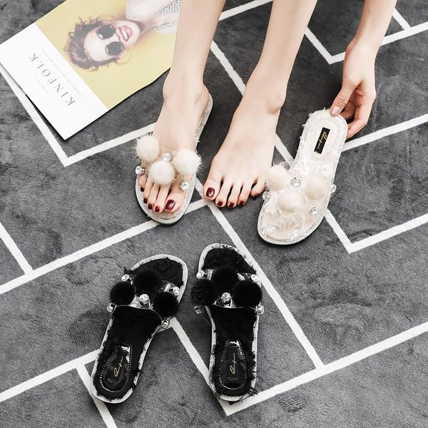 slippers open toe outside women summer flower solid fringe flat slides sweet concise shoes, Black
slippers open toe outside women summer flower solid fringe flat slides sweet concise shoes, Black