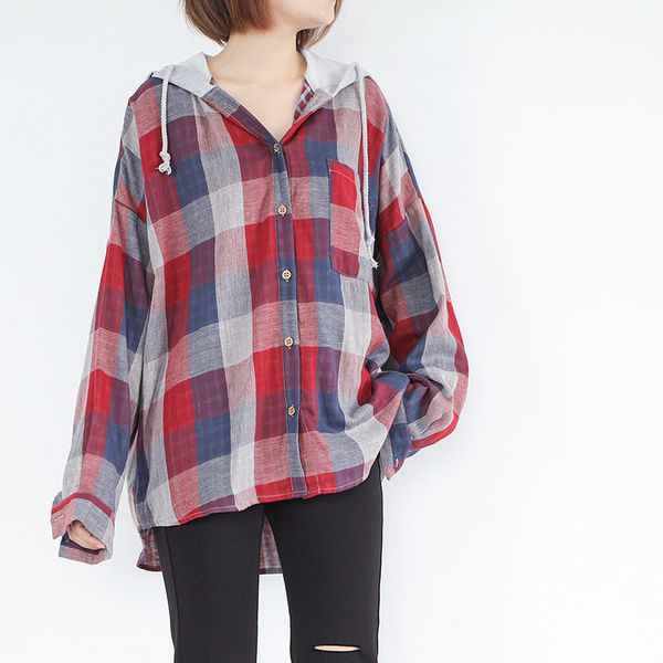 johnature women plaid shirts hooded loose blouses autumn pockets 6 color women long sleeve button vintage shirts 210521, White
johnature women plaid shirts hooded loose blouses autumn pockets 6 color women long sleeve button vintage shirts 210521, White