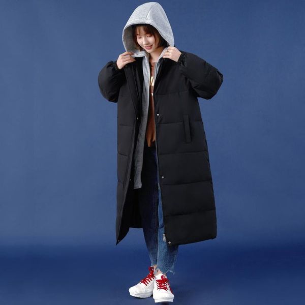 women's down & parkas fake two pieces winter womens jacket hooded solid thick warm cotton padded x-long casual loose bubble coat female, Black
women's down & parkas fake two pieces winter womens jacket hooded solid thick warm cotton padded x-long casual loose bubble coat female, Black