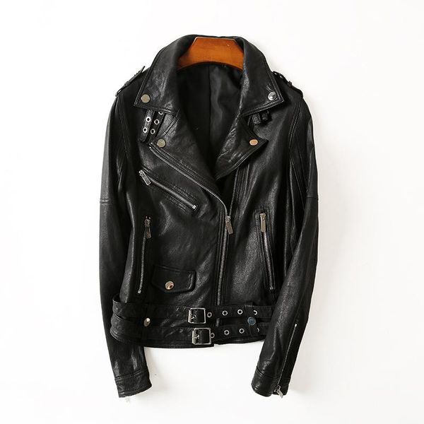 women's leather & faux 2021 female plant tanned sheep motorcycle jacket coat of cultivate morality short a undertakes, Black
women's leather & faux 2021 female plant tanned sheep motorcycle jacket coat of cultivate morality short a undertakes, Black