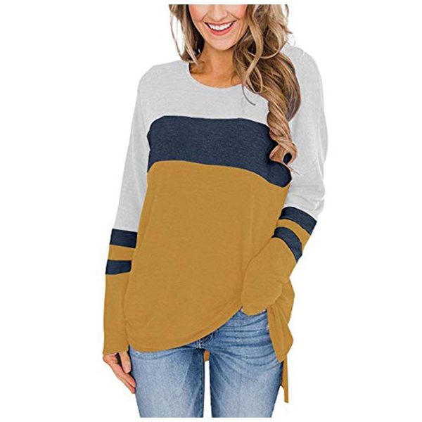 women's blouses & shirts plus size womens and women patchwork round neck long sleeve loose comfortable blusas mujer de moda 2021, White
women's blouses & shirts plus size womens and women patchwork round neck long sleeve loose comfortable blusas mujer de moda 2021, White