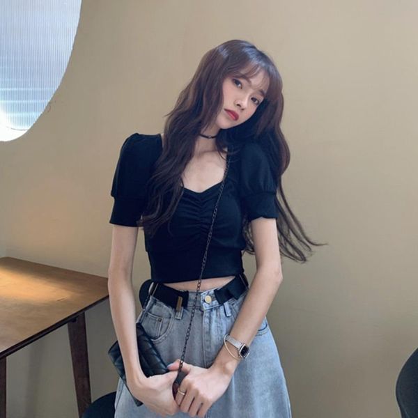 women's t-shirt french style square collar puff sleeve summer western slimming versatile korean chic hong kong, White
women's t-shirt french style square collar puff sleeve summer western slimming versatile korean chic hong kong, White
