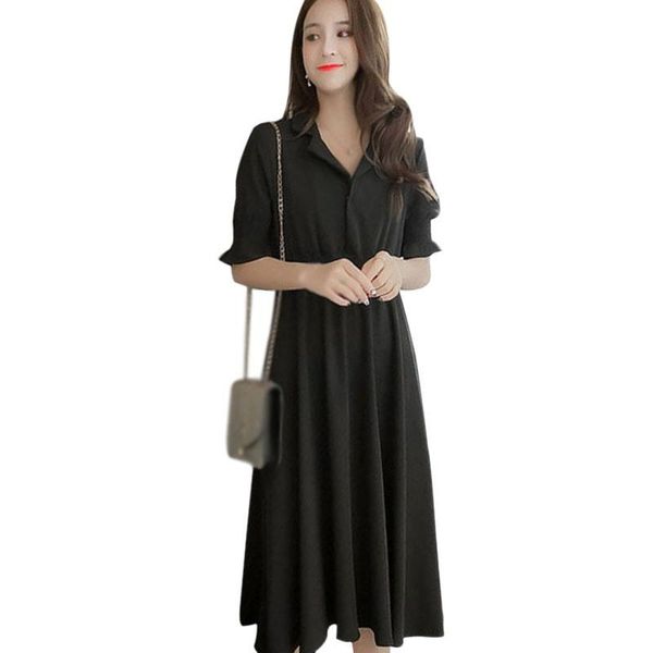 fashion chiffon solid color dress women's 2021 summer show thin and light mature style over the knee robe casual dresses, Black;gray
fashion chiffon solid color dress women's 2021 summer show thin and light mature style over the knee robe casual dresses, Black;gray