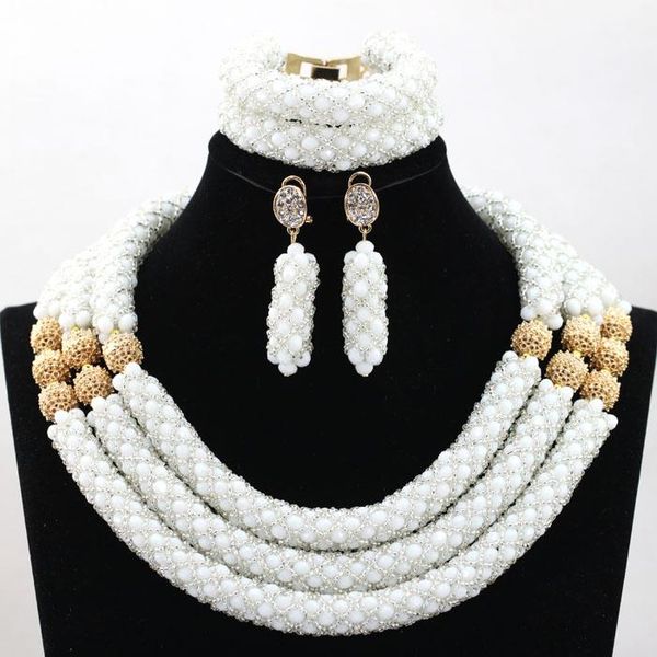 earrings & necklace charms white african nigerian wedding beads jewelry set dubai party hx804, Silver
earrings & necklace charms white african nigerian wedding beads jewelry set dubai party hx804, Silver