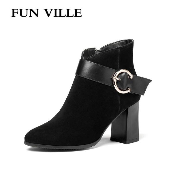 boots fun ville 2021 autumn winter fashion women ankle kid suede high heels ladies shoes pointed toe zipper size 34-45, Black
boots fun ville 2021 autumn winter fashion women ankle kid suede high heels ladies shoes pointed toe zipper size 34-45, Black