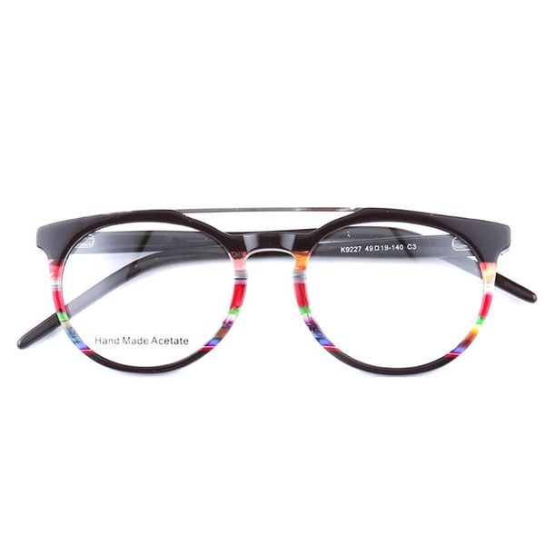 women round glasses frames for men optical eyeglass vintage fashion striped double bridge red blue eyeglasses sunglasses, Black
women round glasses frames for men optical eyeglass vintage fashion striped double bridge red blue eyeglasses sunglasses, Black