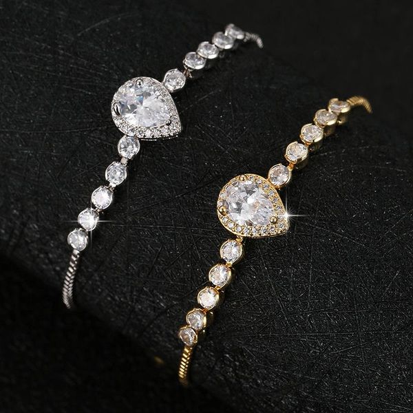 luxury female crystal water drop bracelet charm gold silver color bracelets for women cute white zircon stone chain, Golden;silver
luxury female crystal water drop bracelet charm gold silver color bracelets for women cute white zircon stone chain, Golden;silver