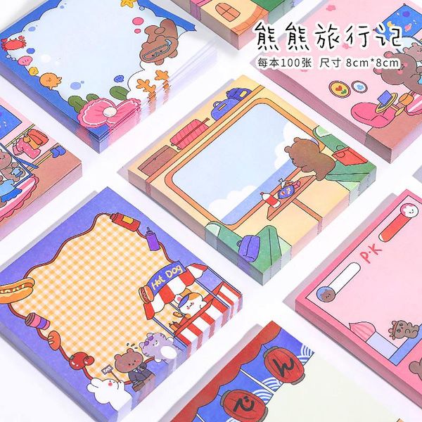 card holders 100 sheets cute animal bear sticky notes cartoot korean post notepad memo pad kawaii stationery office school supplies, Brown;gray
card holders 100 sheets cute animal bear sticky notes cartoot korean post notepad memo pad kawaii stationery office school supplies, Brown;gray