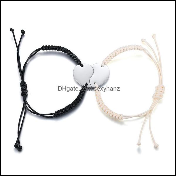 bracelets link, chain 1 pair puzzle heart shaped pendant black white rope simple friendship couple jewelry valentines day gifts drop deliver
bracelets link, chain 1 pair puzzle heart shaped pendant black white rope simple friendship couple jewelry valentines day gifts drop deliver