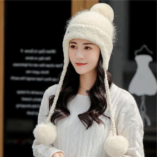 beanie/skull caps hat & earmuffs set women winter hats add fur lined warm lambswool knitted for female keep face warmer pompo, Blue;gray
beanie/skull caps hat & earmuffs set women winter hats add fur lined warm lambswool knitted for female keep face warmer pompo, Blue;gray