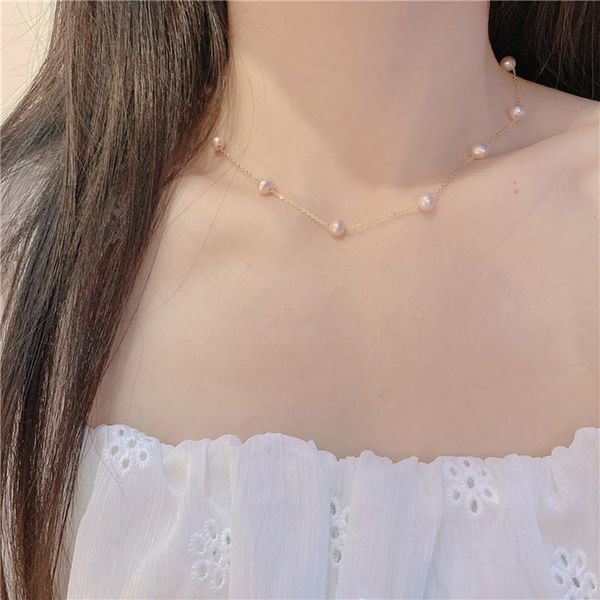 chokers simple luxury natural freshwater pearl necklace women girls titanium steel chain clavicle choker jewelry gift, Golden;silver
chokers simple luxury natural freshwater pearl necklace women girls titanium steel chain clavicle choker jewelry gift, Golden;silver