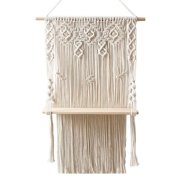 hand-woven macrame tapestry living room boho tapestries rack wooden shelves for wall bohemian decorative decoration
hand-woven macrame tapestry living room boho tapestries rack wooden shelves for wall bohemian decorative decoration