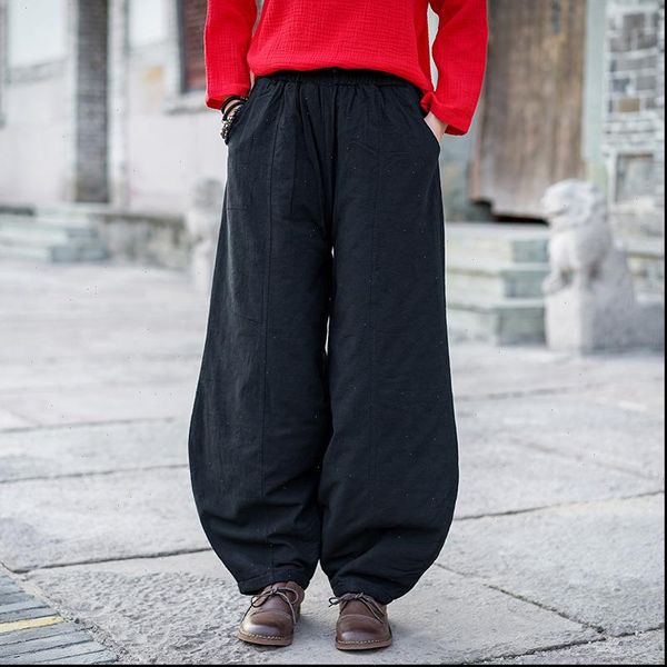 women pants retro all match solid color full length wide leg winter loose comfortable 6 thick warm pant, Black;white
women pants retro all match solid color full length wide leg winter loose comfortable 6 thick warm pant, Black;white