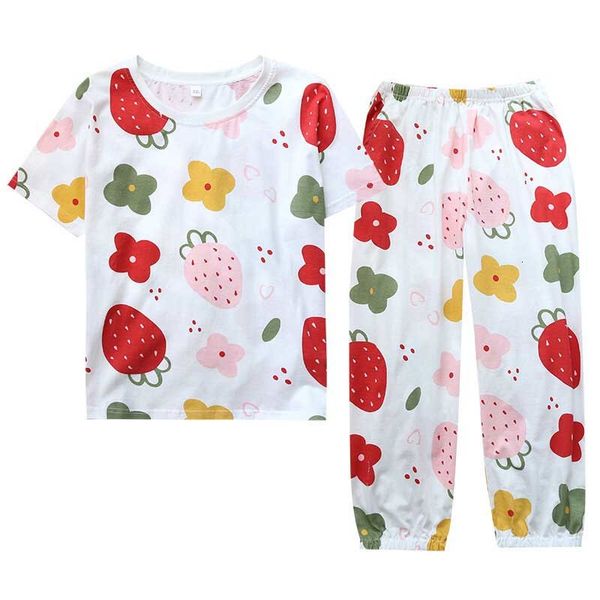women's sleepwear summer new ladies cartoon strawberry printed pyjamas set comfort full cotton pants 2pcs women loose homewear, Black;red
women's sleepwear summer new ladies cartoon strawberry printed pyjamas set comfort full cotton pants 2pcs women loose homewear, Black;red