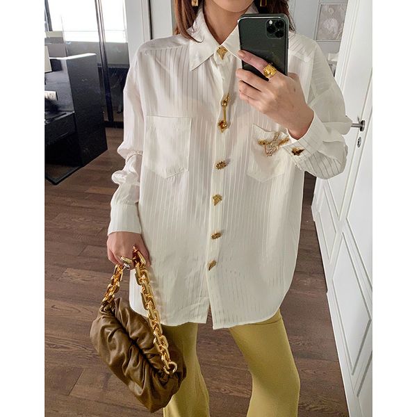 women's blouses & shirts tide brand design luxury golden loose long-sleeved striped fashion white women casual autumn 5pb1
women's blouses & shirts tide brand design luxury golden loose long-sleeved striped fashion white women casual autumn 5pb1