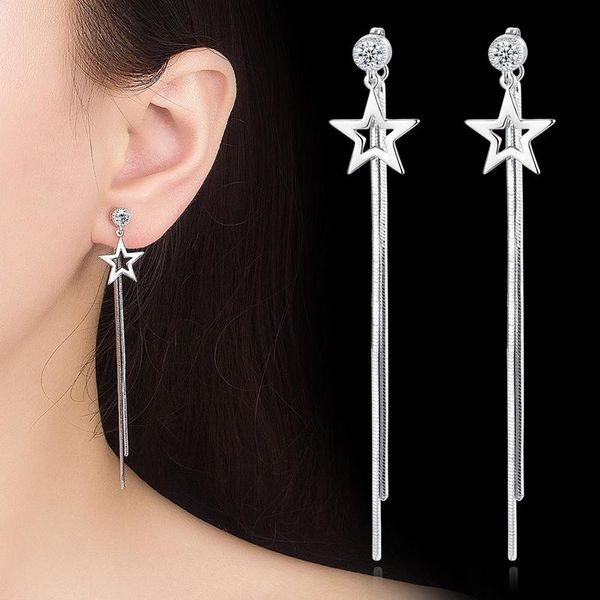 dangle & chandelier fashion long box chain tassel drop earrings hollow pentagram star shiny crystal charming female earring jewelry gifts, Silver
dangle & chandelier fashion long box chain tassel drop earrings hollow pentagram star shiny crystal charming female earring jewelry gifts, Silver