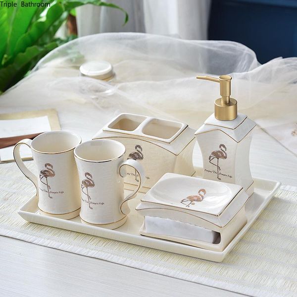 bath accessory set ceramics wash supplies five piece european style gargle cup lotion bottle soap dish toothbrush holder bathroom accessorie
bath accessory set ceramics wash supplies five piece european style gargle cup lotion bottle soap dish toothbrush holder bathroom accessorie