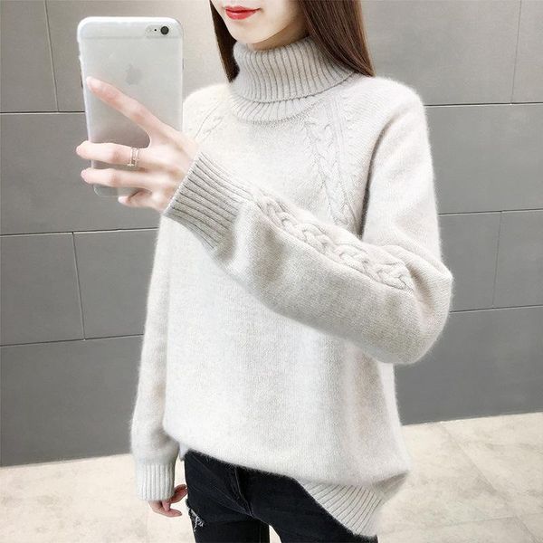 women's sweaters women turtleneck comfortable winter knitting garment thicken warm solid color high stretch loose pullovers, White;black
women's sweaters women turtleneck comfortable winter knitting garment thicken warm solid color high stretch loose pullovers, White;black