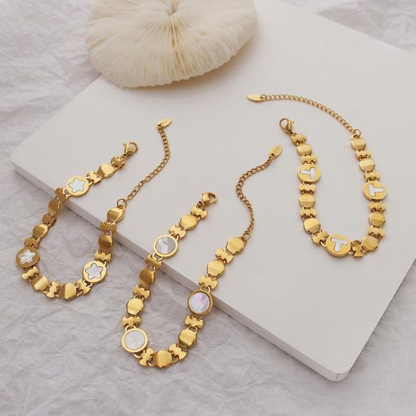 link, chain yaonuan trendy all-match gold plated bracelet for women white sea shell geometry titanium steel wrist fashion jewelry gift, Black
link, chain yaonuan trendy all-match gold plated bracelet for women white sea shell geometry titanium steel wrist fashion jewelry gift, Black