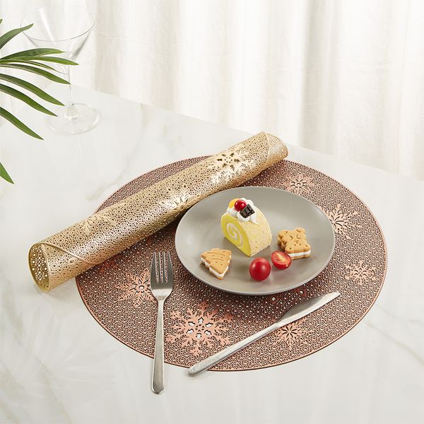 nordic home dining mat christmas round snowflake table hollowed out pvc heat insulation western decorative coaster
nordic home dining mat christmas round snowflake table hollowed out pvc heat insulation western decorative coaster
