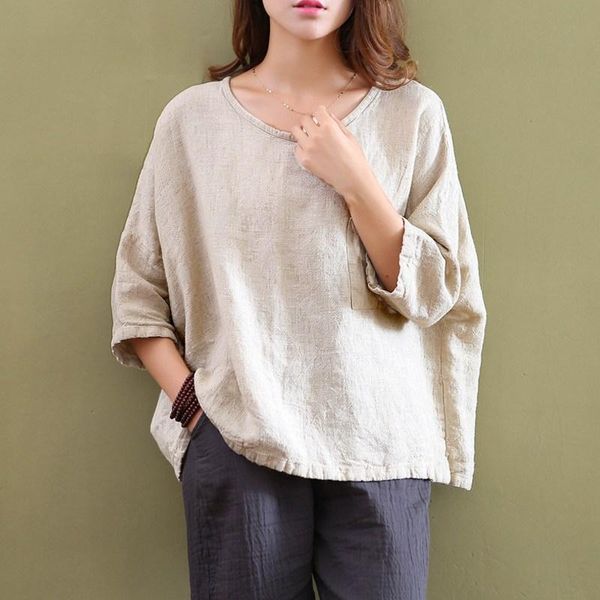 women's blouses & shirts 2021 women spring o neck 3/4 sleeve pockets cotton linen baggy casual loose solid black blusas plus size, White
women's blouses & shirts 2021 women spring o neck 3/4 sleeve pockets cotton linen baggy casual loose solid black blusas plus size, White