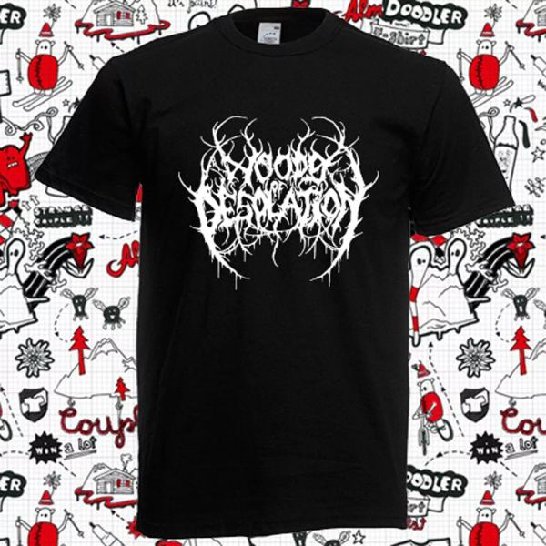 WOODS OF DESOLATION Logo Men's Black T-Shirt Size S to 3XL, White;black