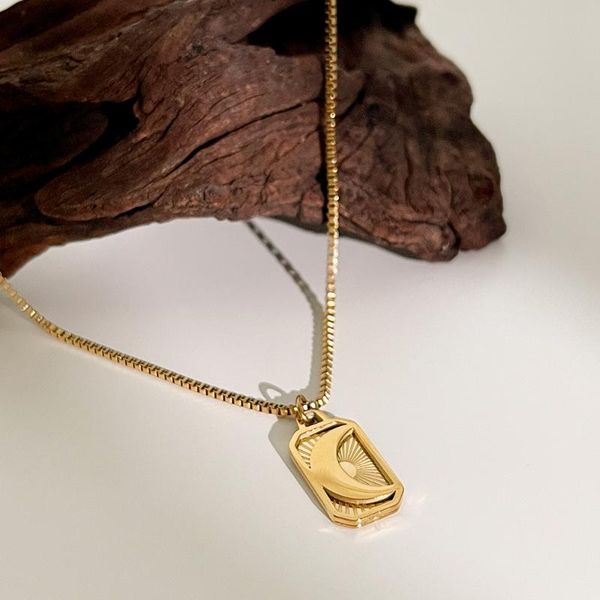 pendant necklaces monlansher geometric sun moon square card necklace titanium steel box chain vintage jewelry gift 2021, Silver
pendant necklaces monlansher geometric sun moon square card necklace titanium steel box chain vintage jewelry gift 2021, Silver