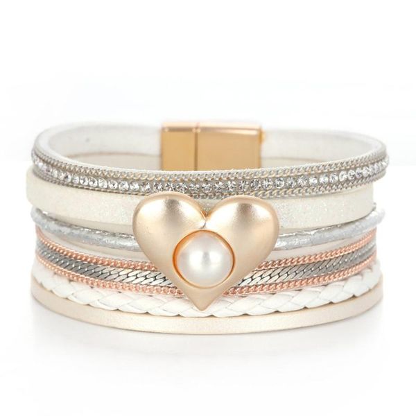 bangle fashion multi-layer leather pearl heart shape bracelet magnet clasp bracelets accessories for women party daily jewelry, Black
bangle fashion multi-layer leather pearl heart shape bracelet magnet clasp bracelets accessories for women party daily jewelry, Black