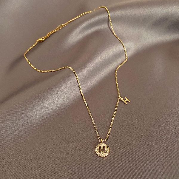 chains letter h necklace women 2021 100 simple neck chain, Silver 
chains letter h necklace women 2021 100 simple neck chain, Silver