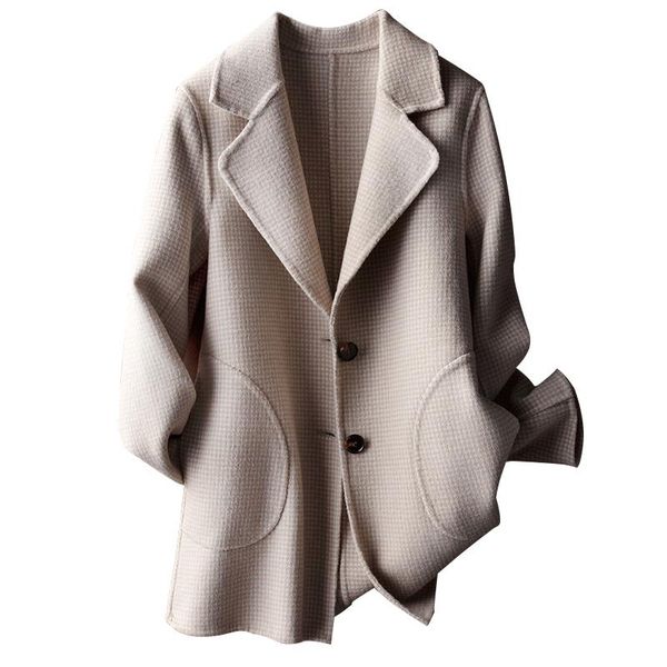 women's wool & blends wmswjh winter 100% natural jacket women clothes 2021 sided woolen coats female spring autumn slim plaid long over, Black
women's wool & blends wmswjh winter 100% natural jacket women clothes 2021 sided woolen coats female spring autumn slim plaid long over, Black