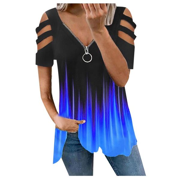 women's t-shirt arrival shirts for women pirnt v-neck short sleeve strapless zipper t shirt polluver hollow cut tshirts, White
women's t-shirt arrival shirts for women pirnt v-neck short sleeve strapless zipper t shirt polluver hollow cut tshirts, White