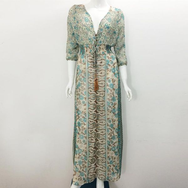 casual dresses long dress vintage 2021 floral print chiffon three quarter sleeve v-neck summer hippie women vestidos, Black;gray
casual dresses long dress vintage 2021 floral print chiffon three quarter sleeve v-neck summer hippie women vestidos, Black;gray