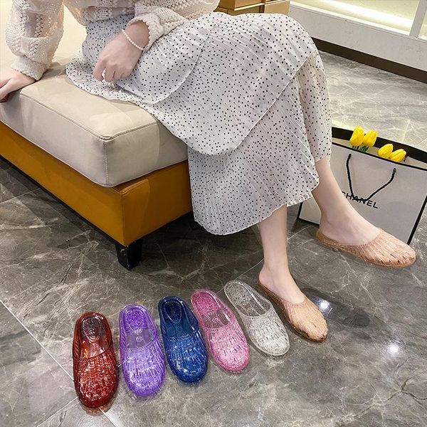 the sandals female crystal bag head semi-slippers home outdoor casual hollow light ladies slippers summer, Black
the sandals female crystal bag head semi-slippers home outdoor casual hollow light ladies slippers summer, Black
