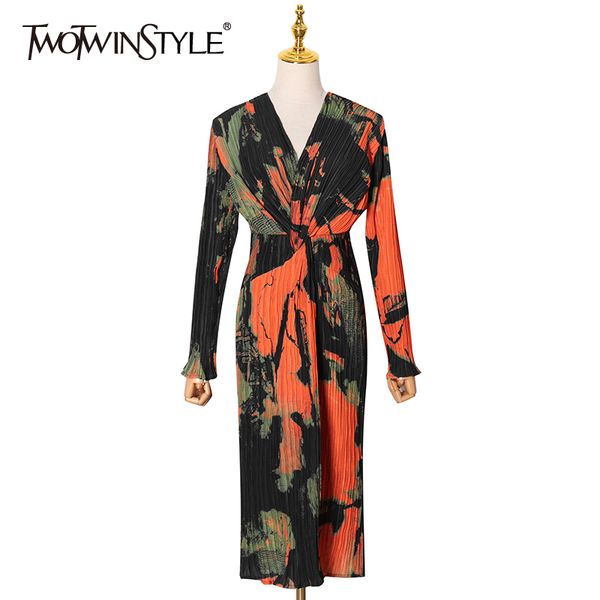 twotwinstyle ruched printed dress for women v neck long sleeve high waist hit color midi dresses female fashion clothing 210517, Black;gray
twotwinstyle ruched printed dress for women v neck long sleeve high waist hit color midi dresses female fashion clothing 210517, Black;gray